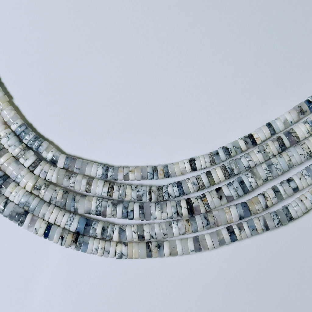 Dendritic opal Tyre Shape Beads