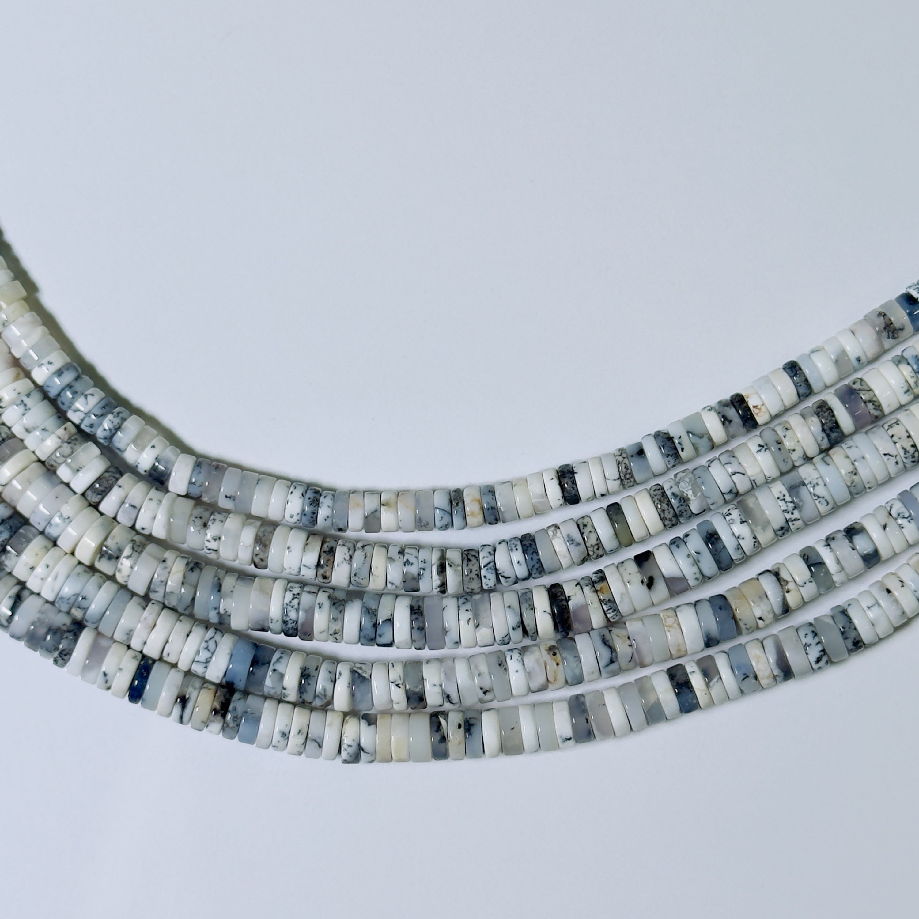 Dendritic opal Tyre Shape Beads