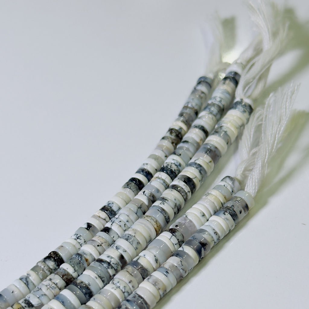 Set of stone beads on a white background