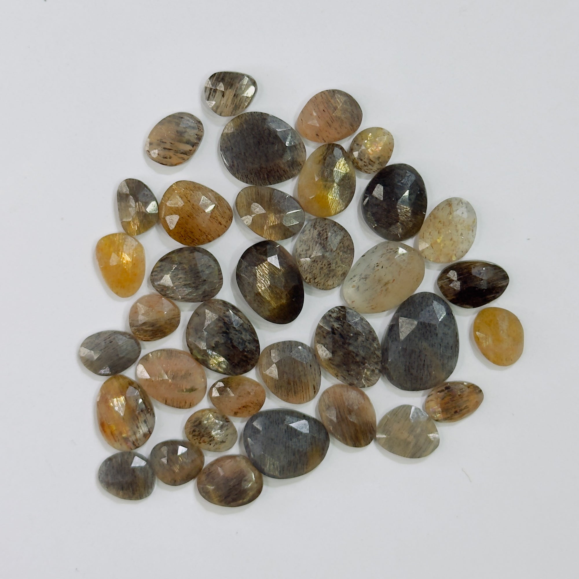 Golden shine moonstone Rose cuts