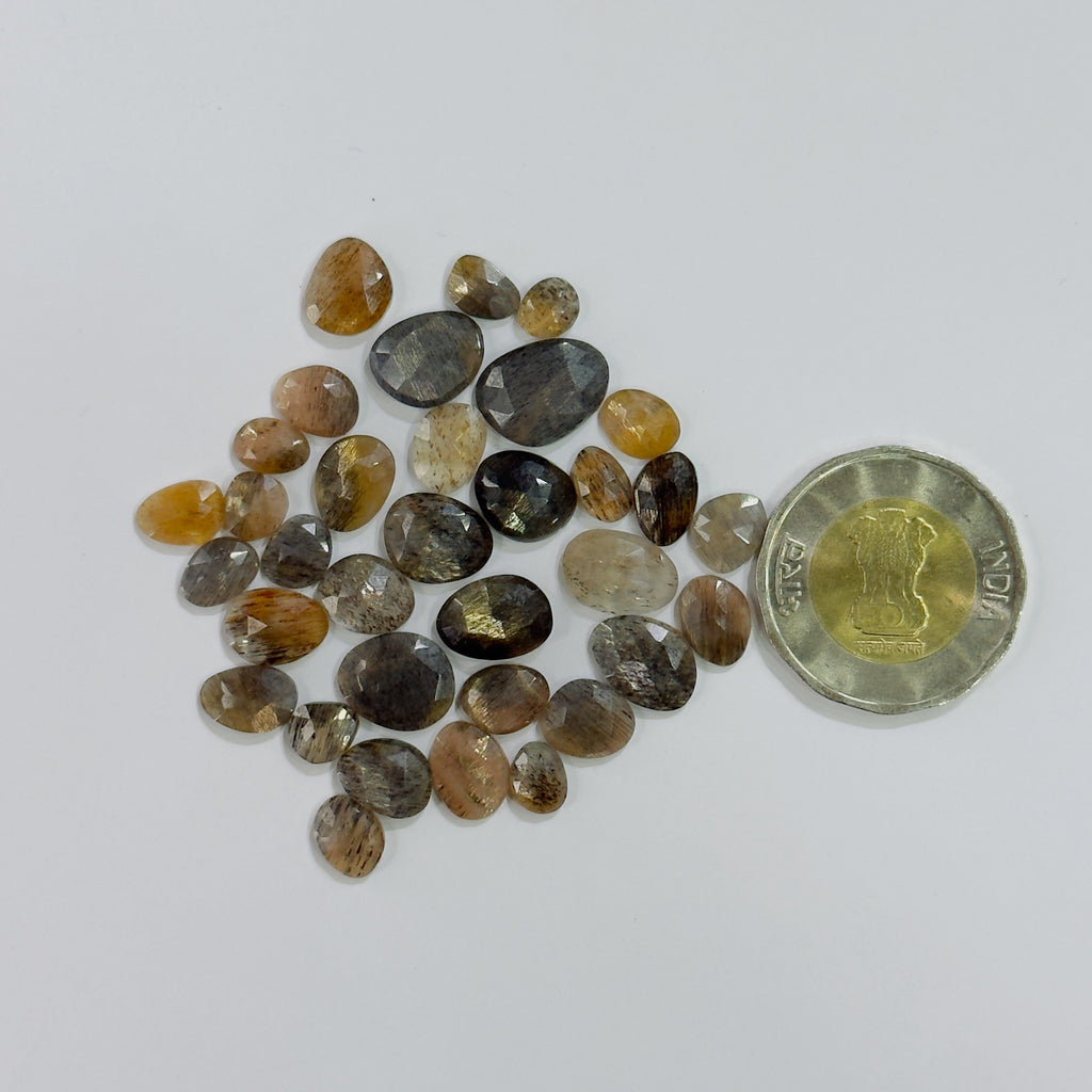 Golden shine moonstone Rose cuts