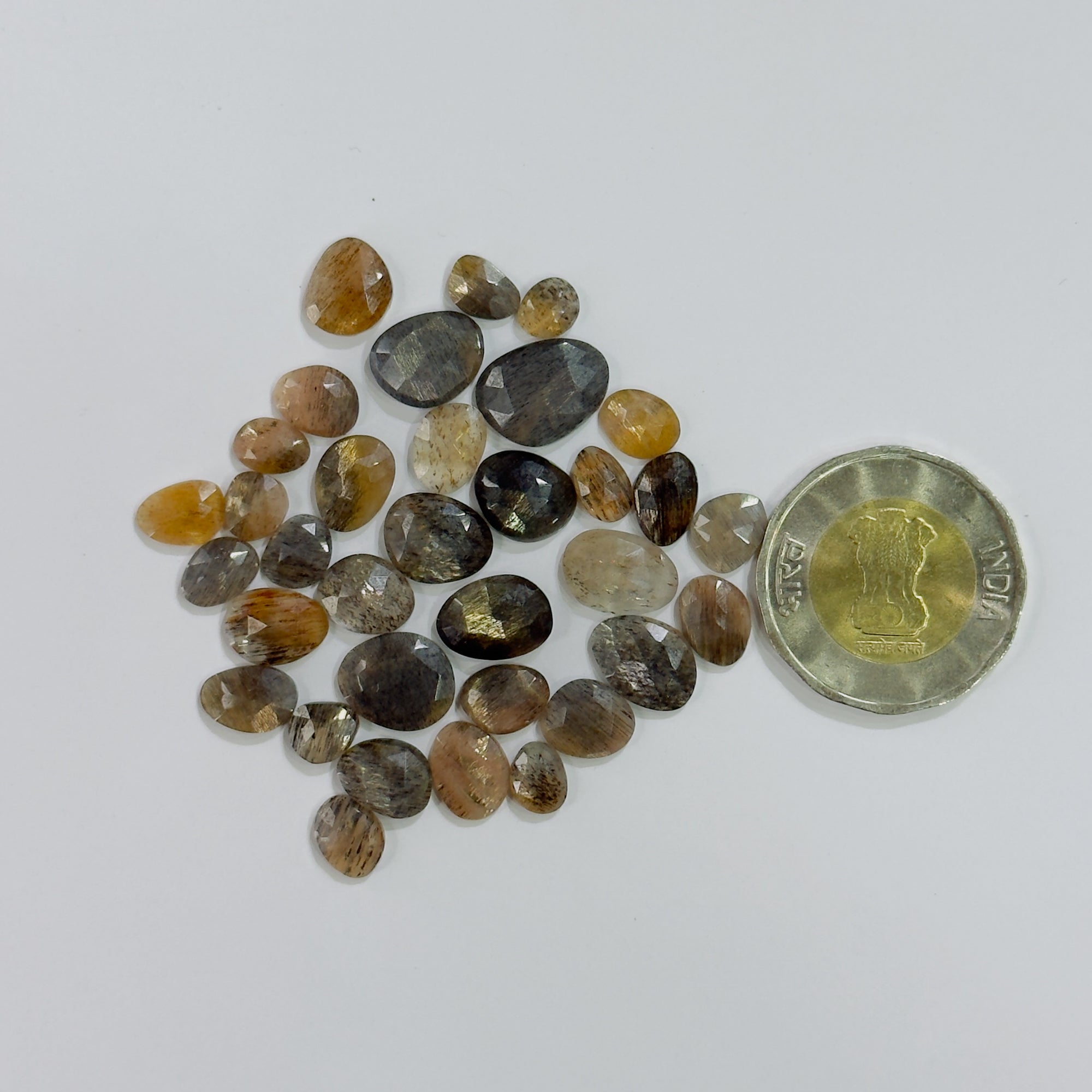 Golden shine moonstone Rose cuts