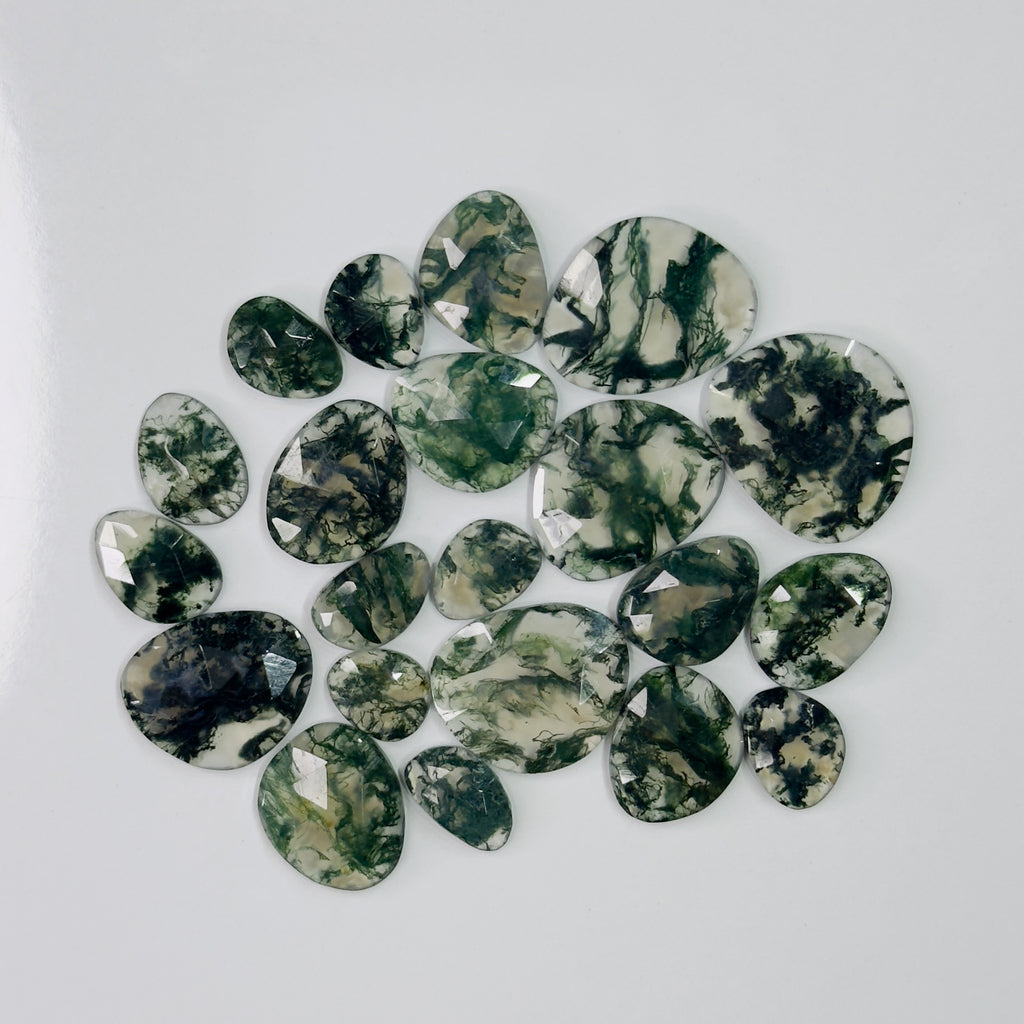 Moss Agate Rose Cuts
