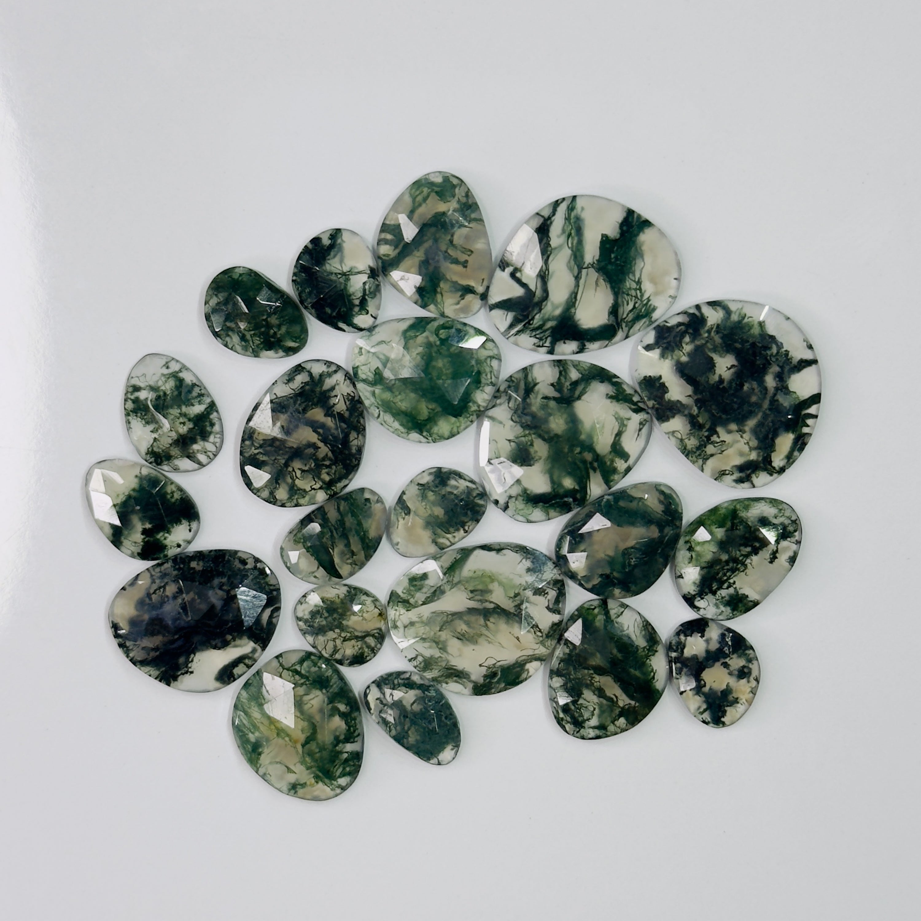 Moss Agate Rose Cuts