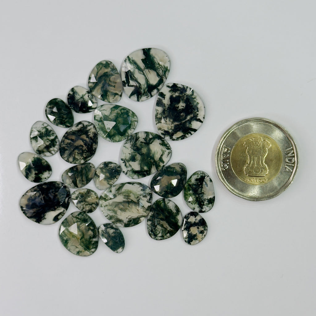 Moss Agate Rose Cuts