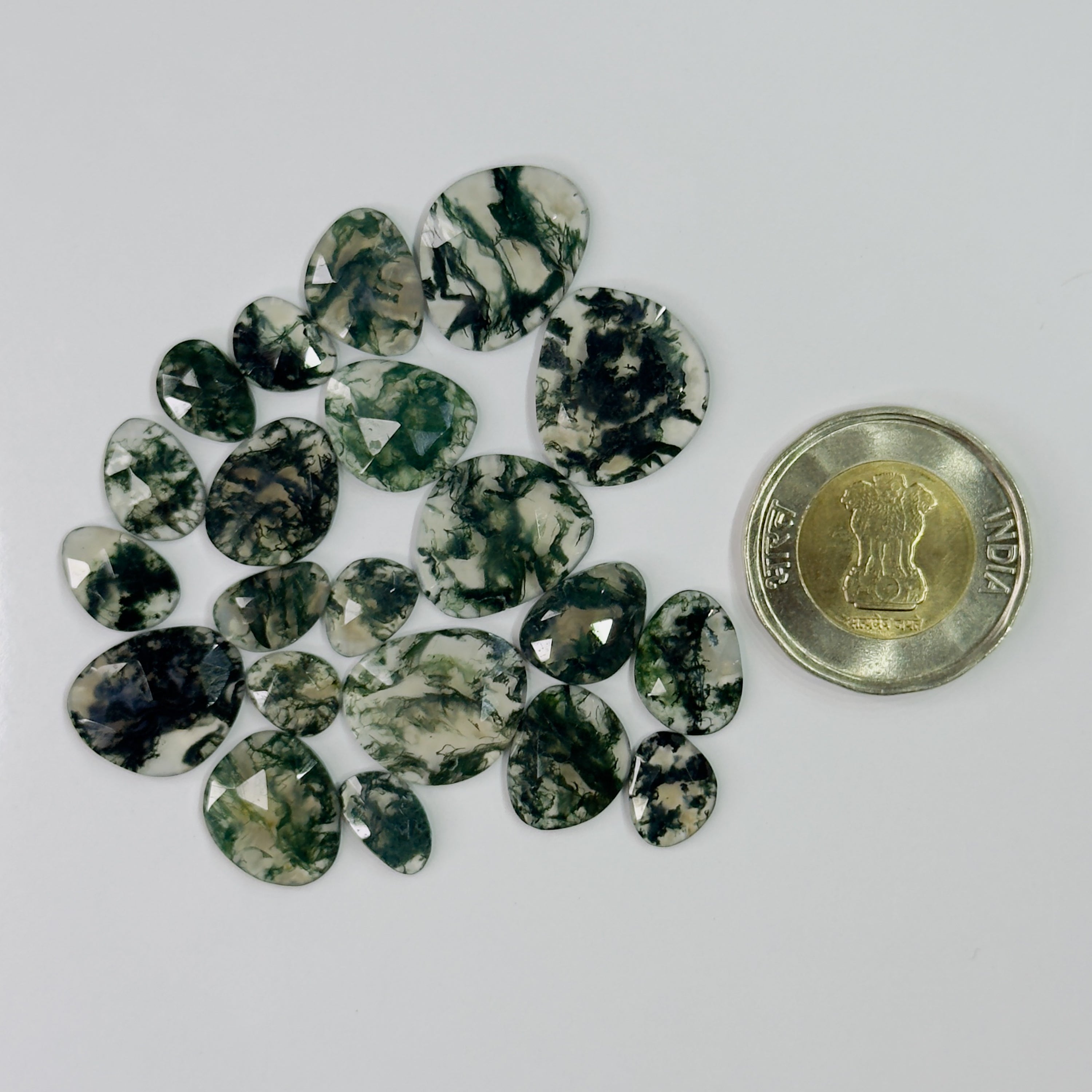 Moss Agate Rose Cuts