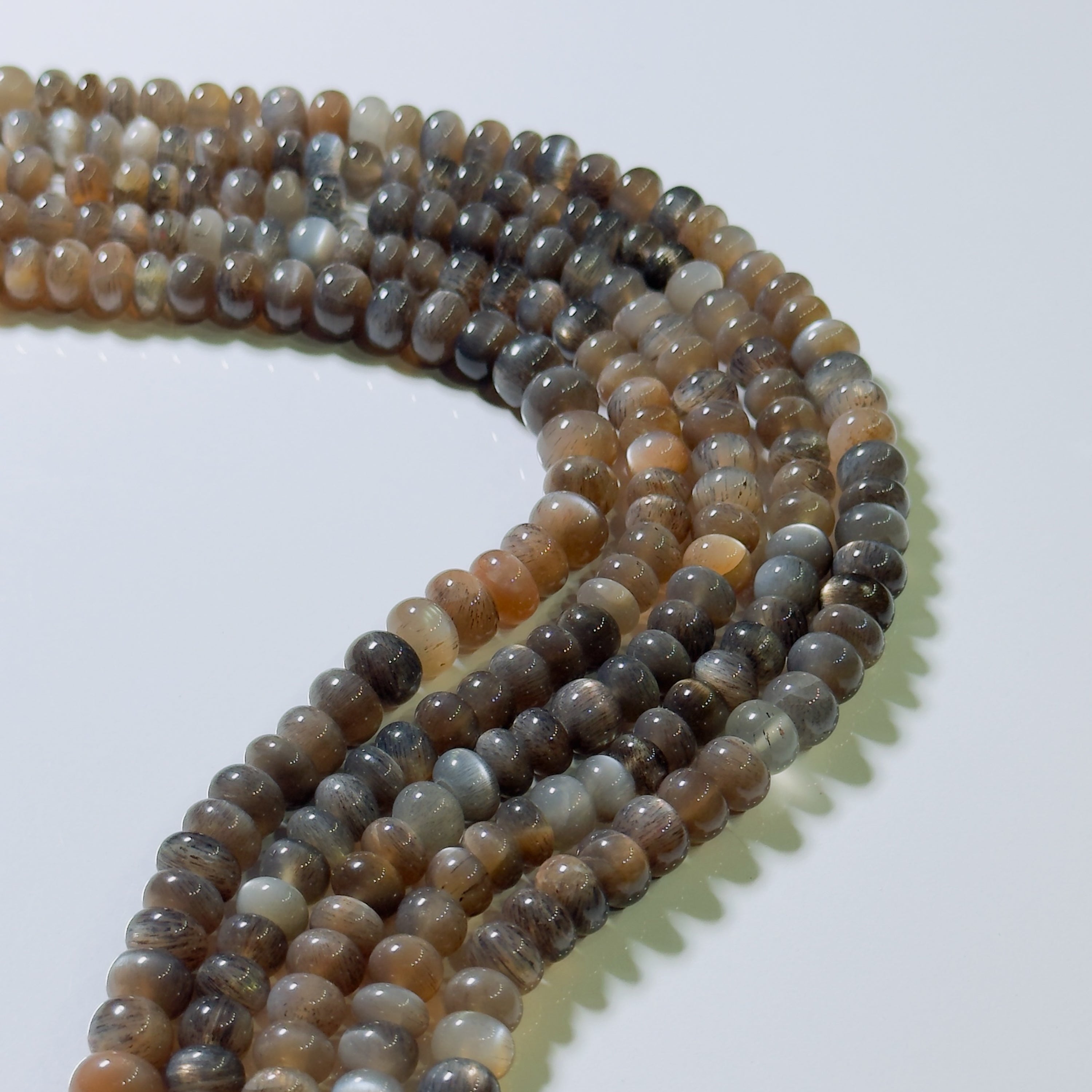 Golden Shine Moonstone Rondelle Beads
