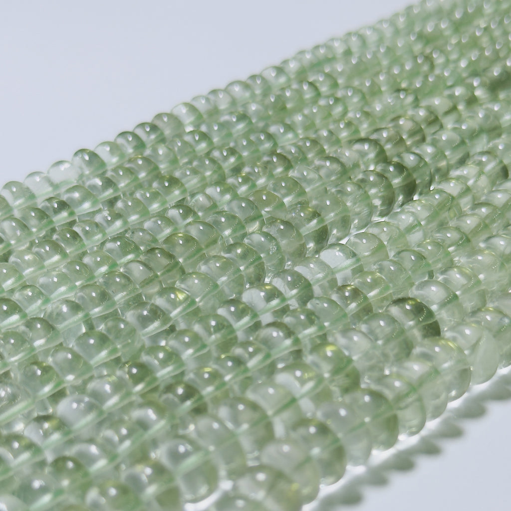 Green Amethyst Rondelle Beads