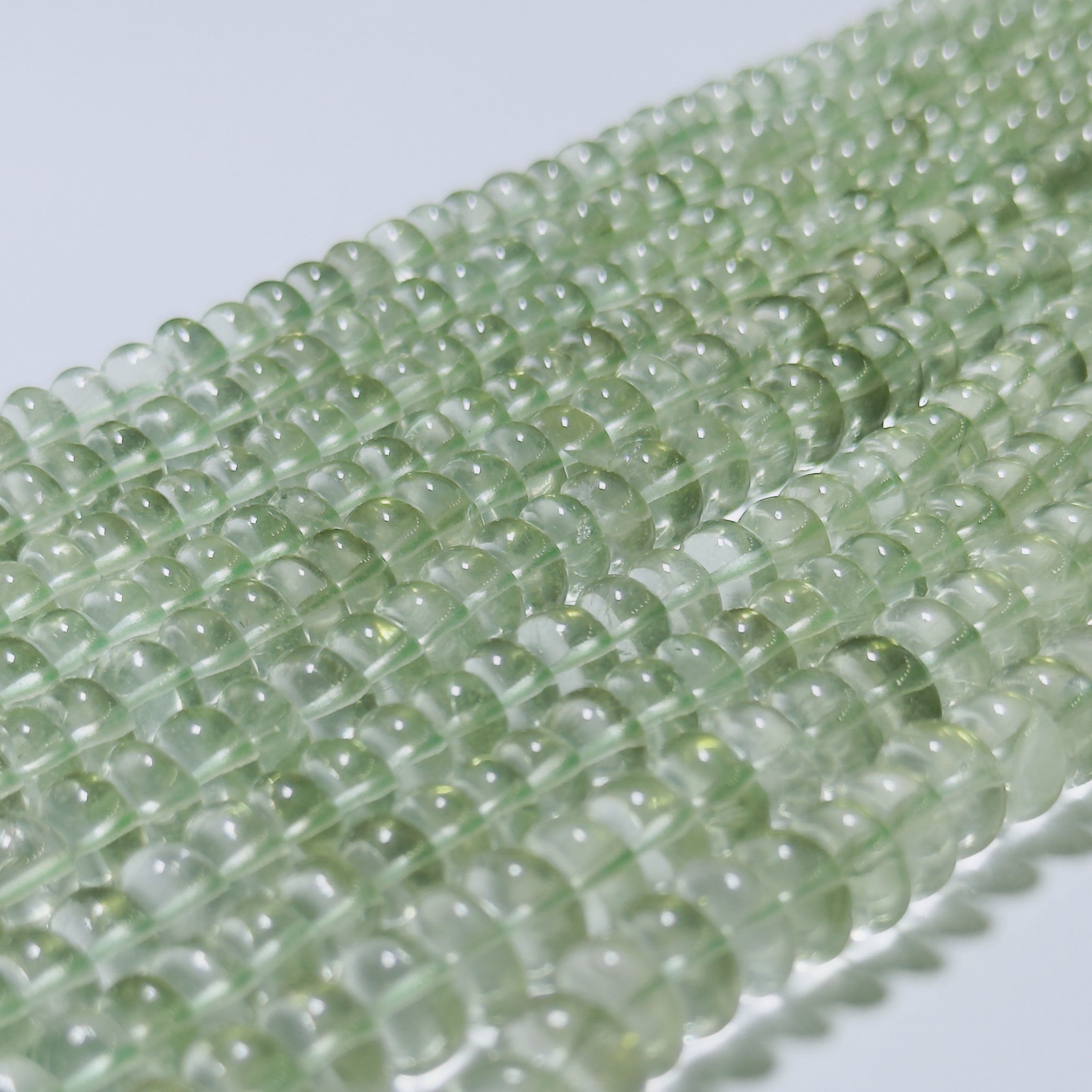Green Amethyst Rondelle Beads