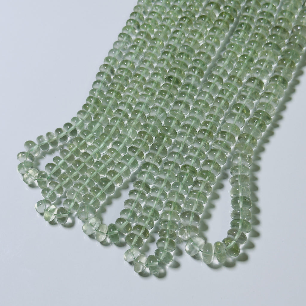 Green Amethyst Rondelle Beads
