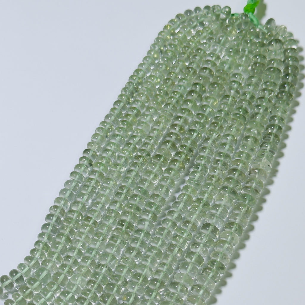 Green Amethyst Rondelle Beads