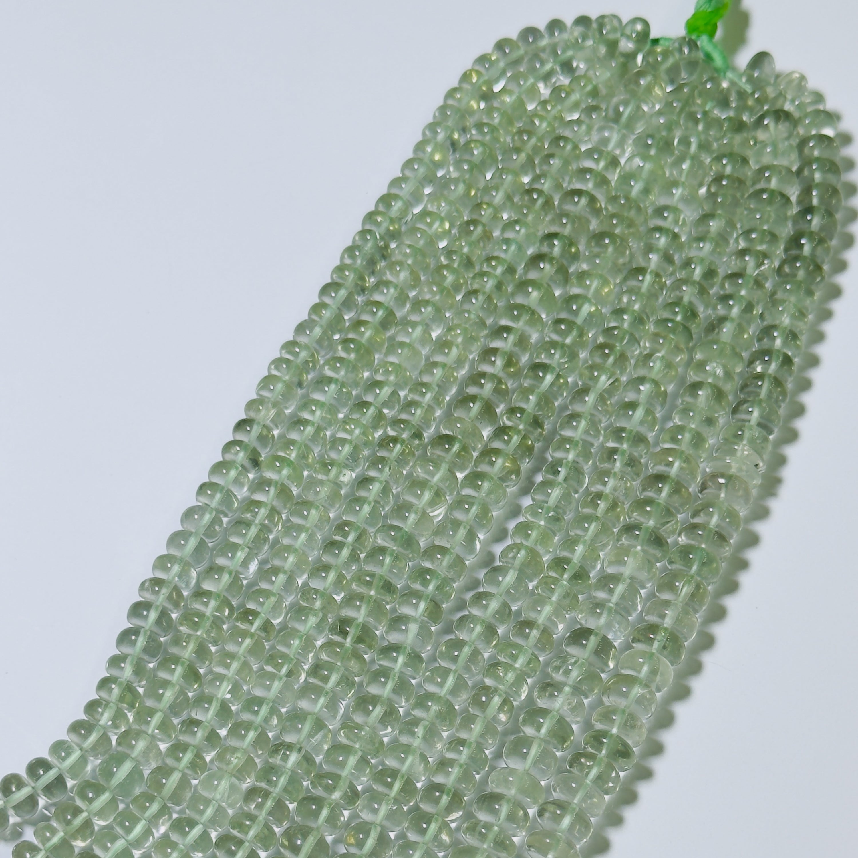 Green Amethyst Rondelle Beads
