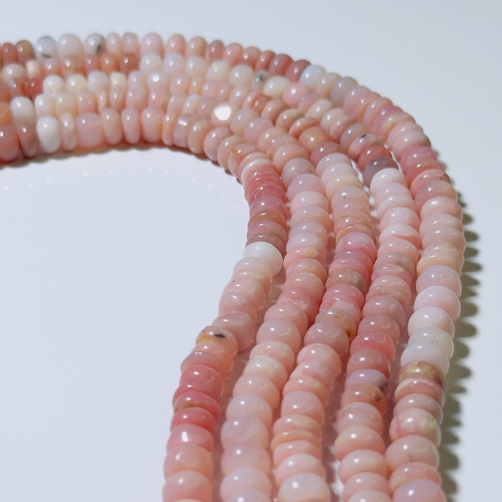 Peruvian Pink Opal Rondelle Beads
