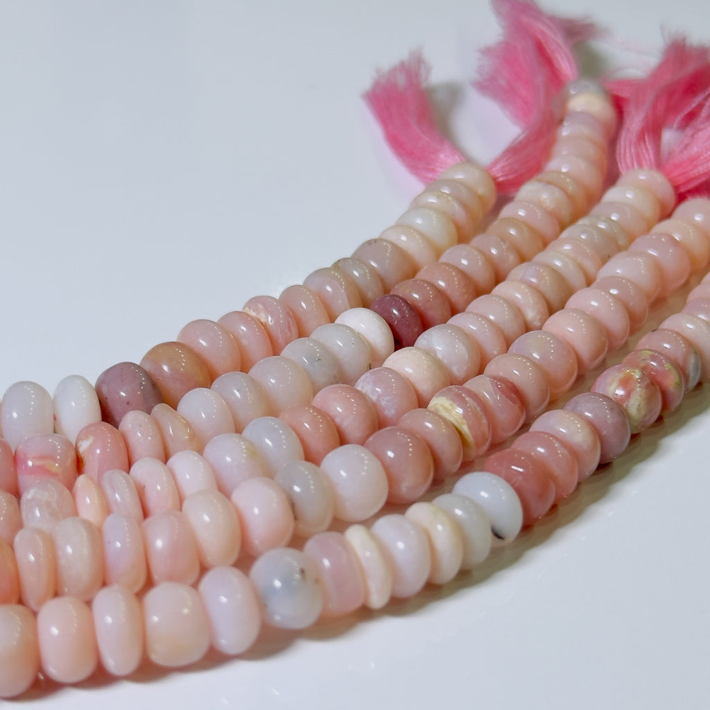 Peruvian Pink Opal Rondelle Beads