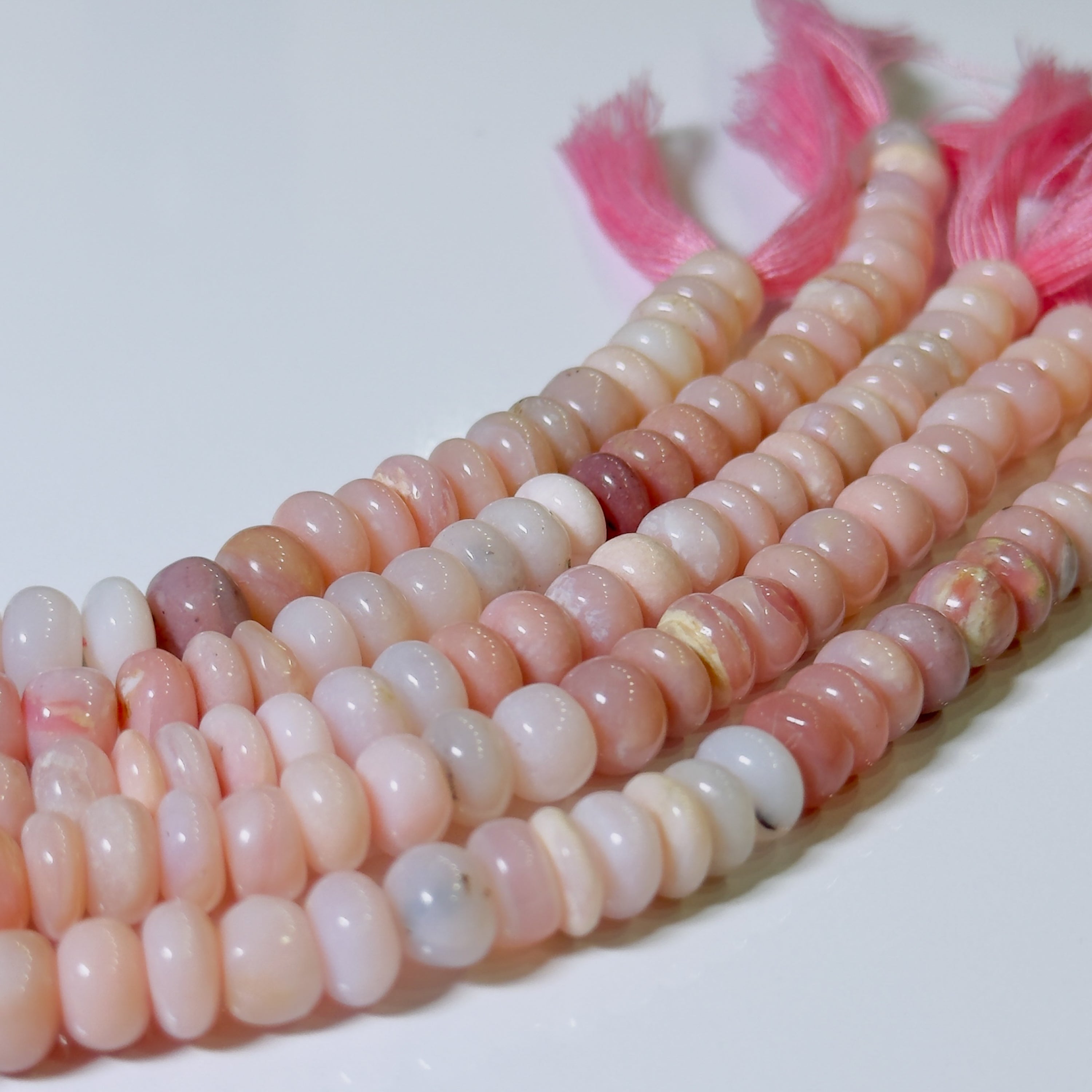 Peruvian Pink Opal Rondelle Beads