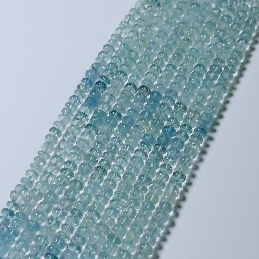 Natural Aquamarine Rondelle Beads