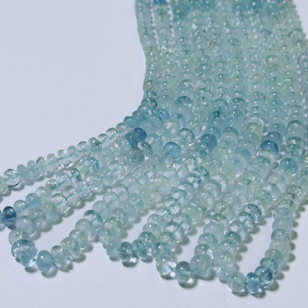 Natural Aquamarine Rondelle Beads