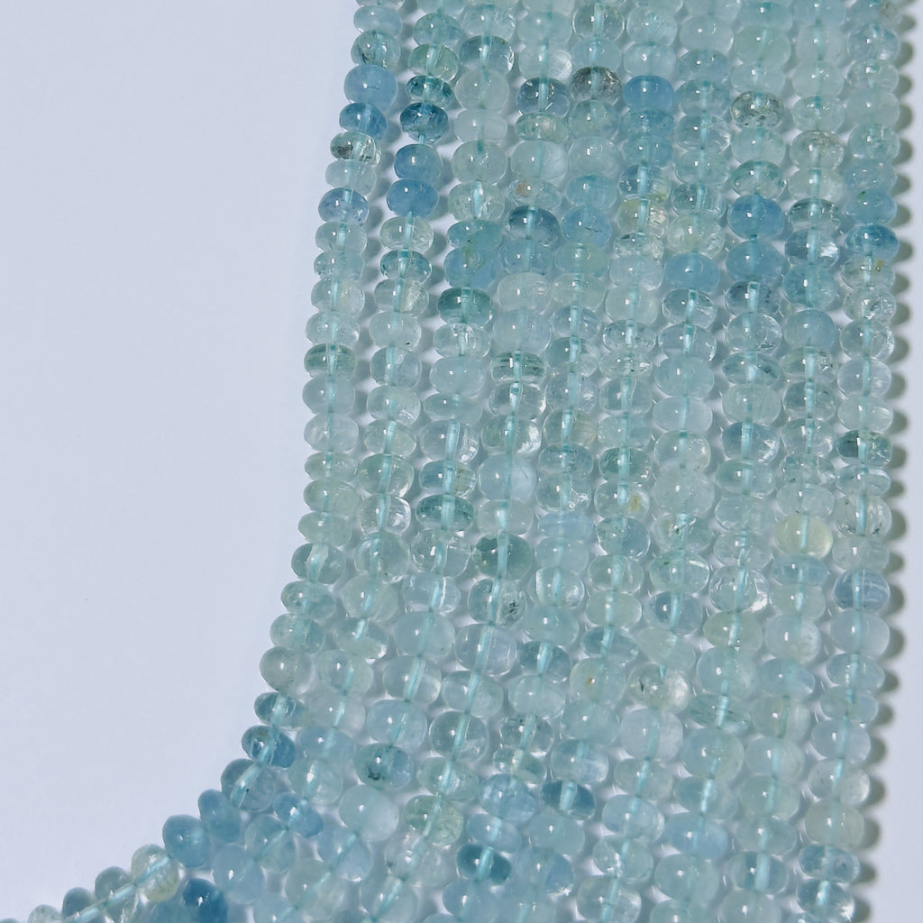 Natural Aquamarine Rondelle Beads