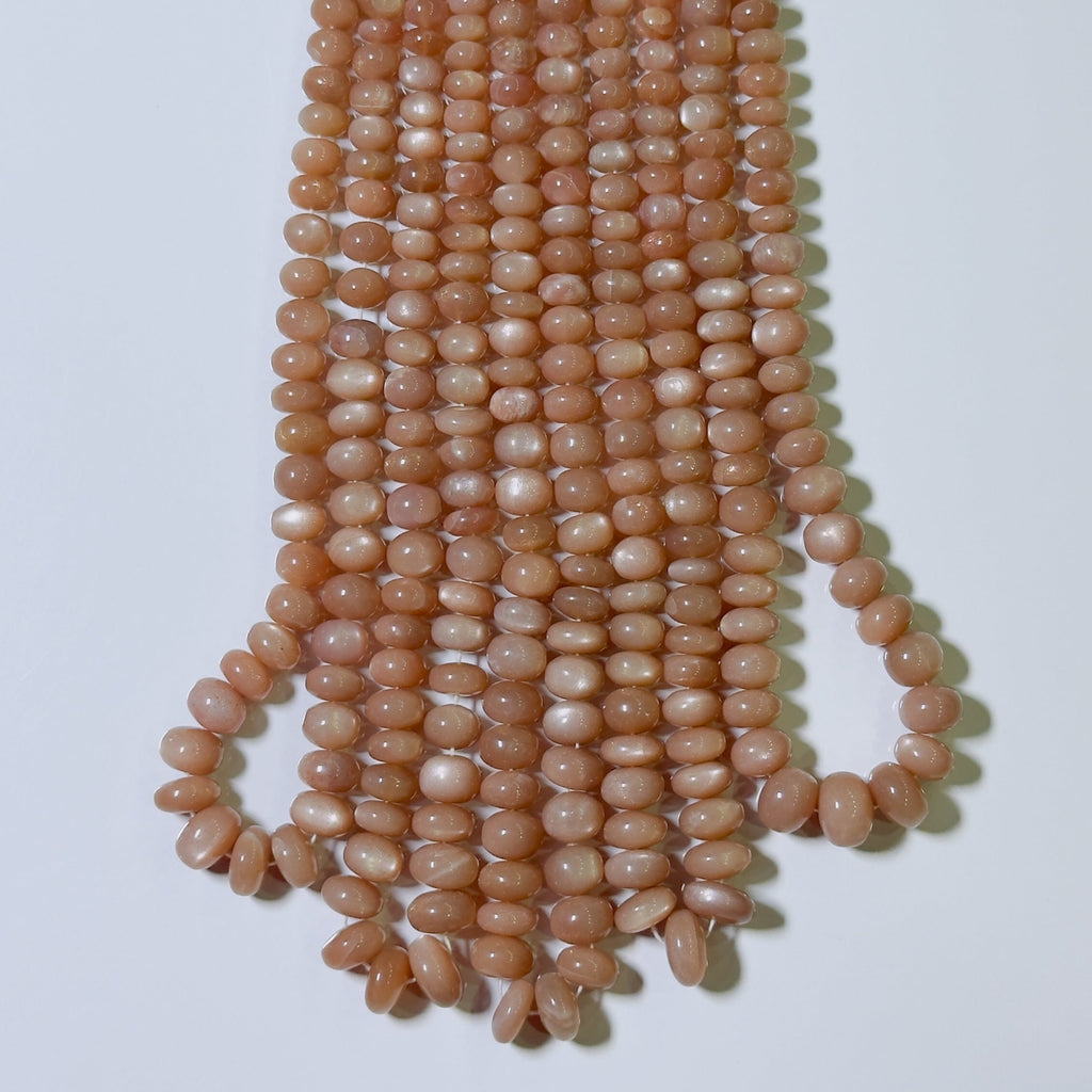 Natural Peach Moonstone Rondelle Beads