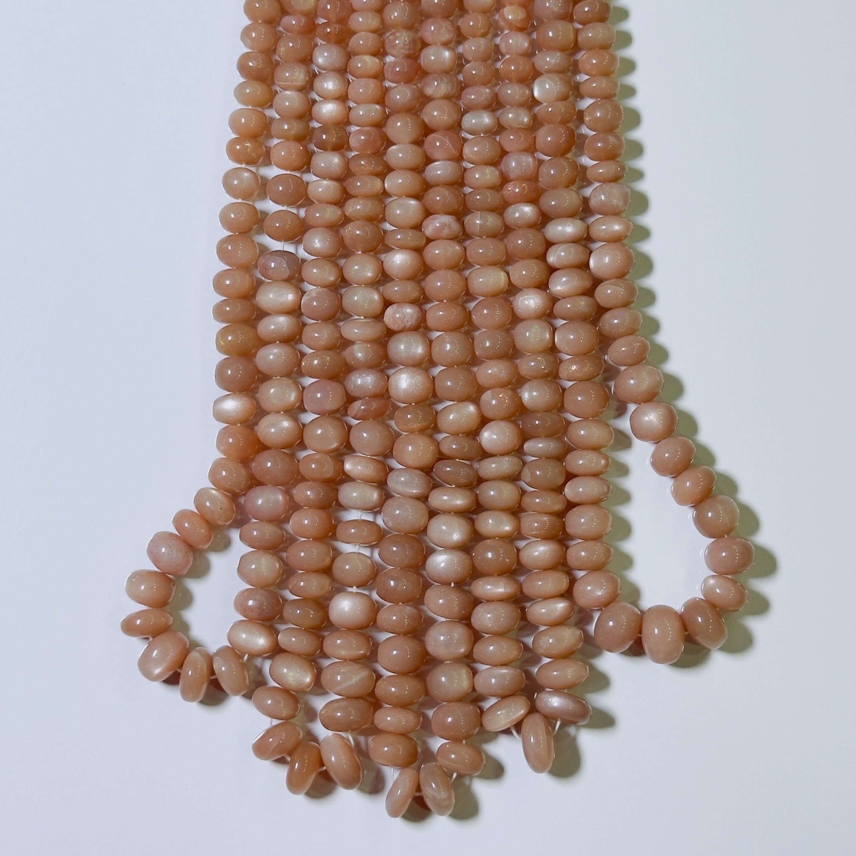 Natural Peach Moonstone Rondelle Beads