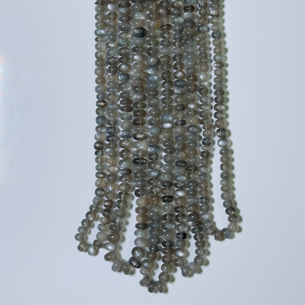 Silver shine Moonstone Rondelle Beads