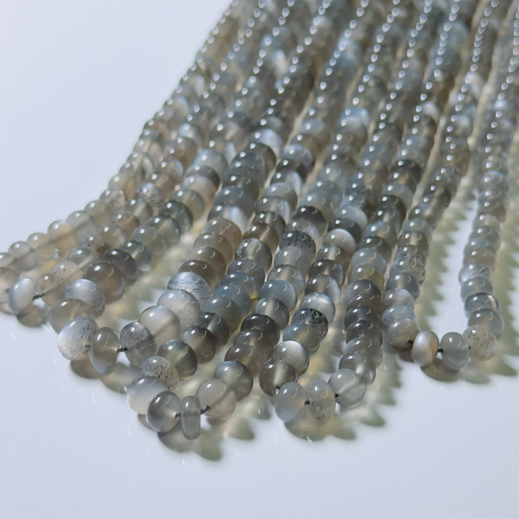 Silver shine Moonstone Rondelle Beads