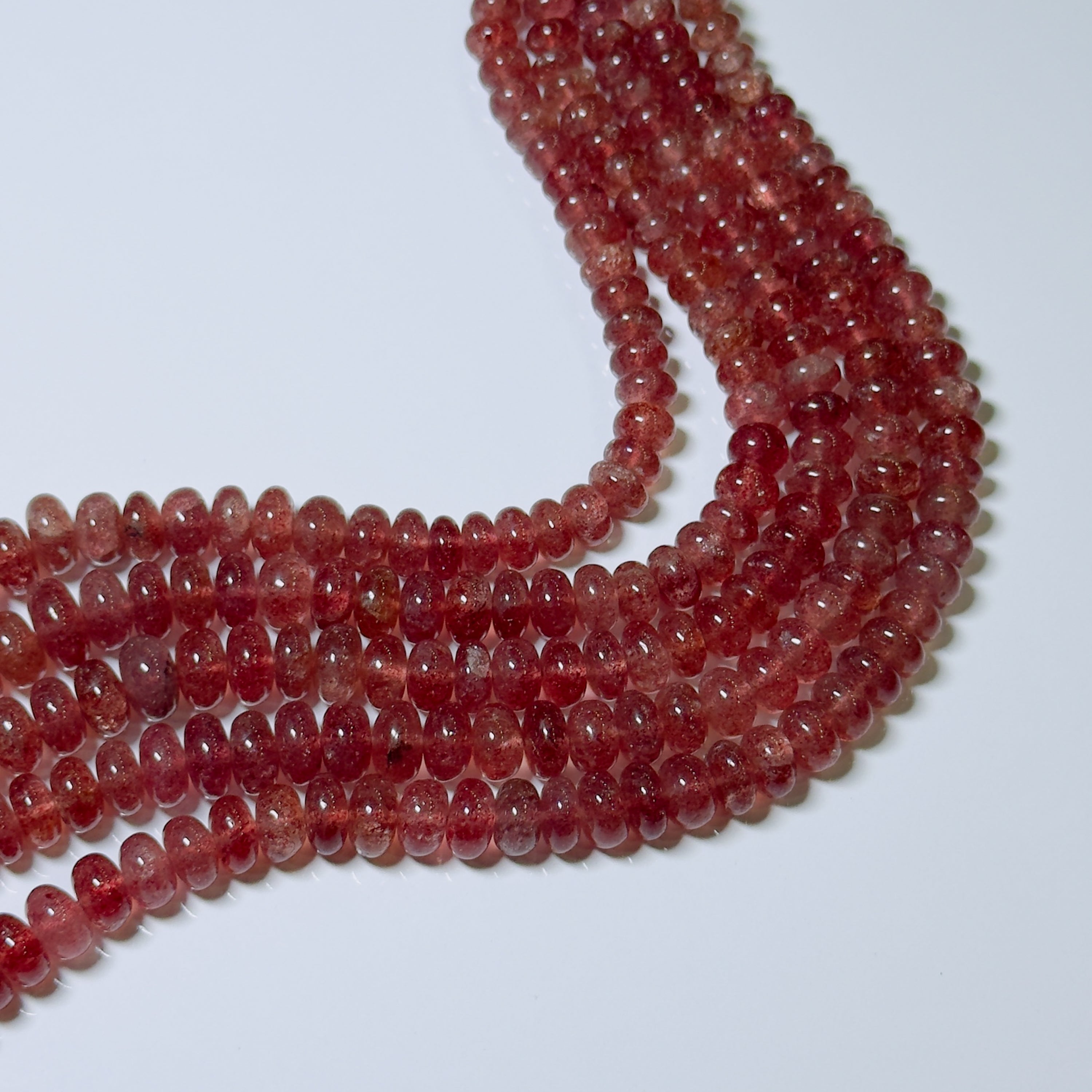 Strawberry Quartz Rondelle Beads