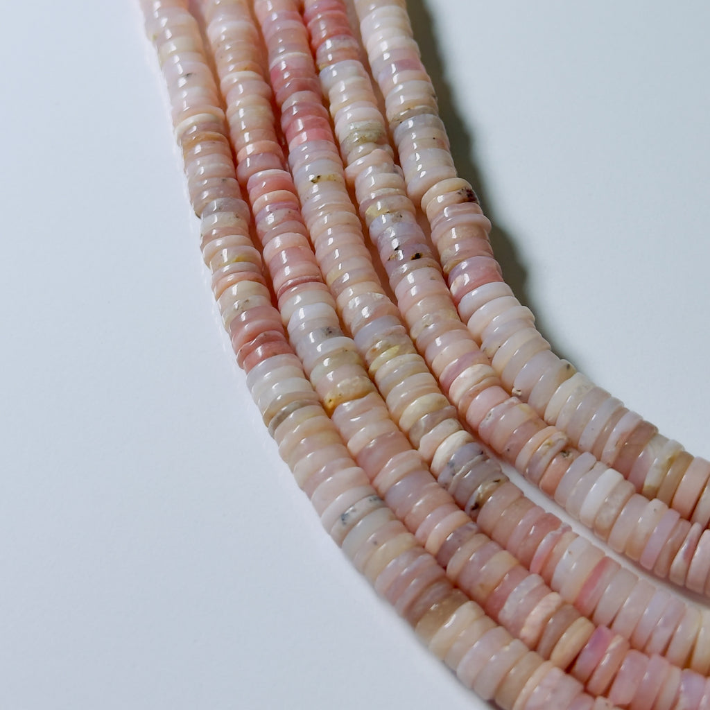 Pink Opal Tyre Cut Beads